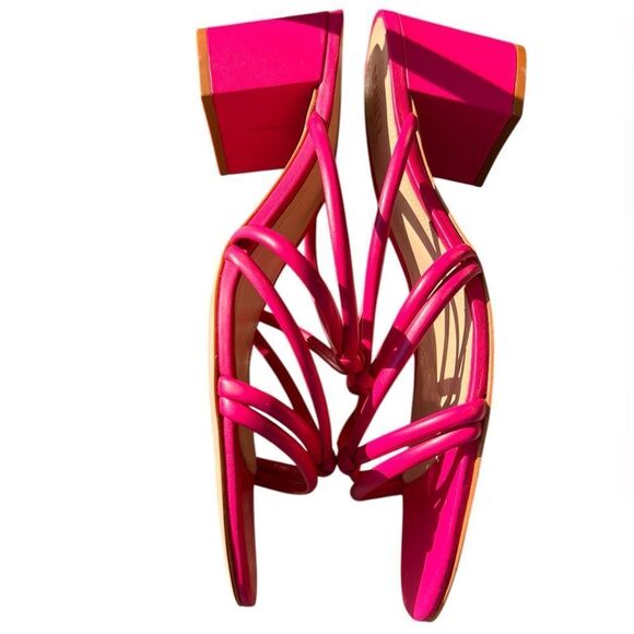 Schultz Pink Princey Block Heeled Strappy Sandals Size 10.5 - Picture 4 of 4